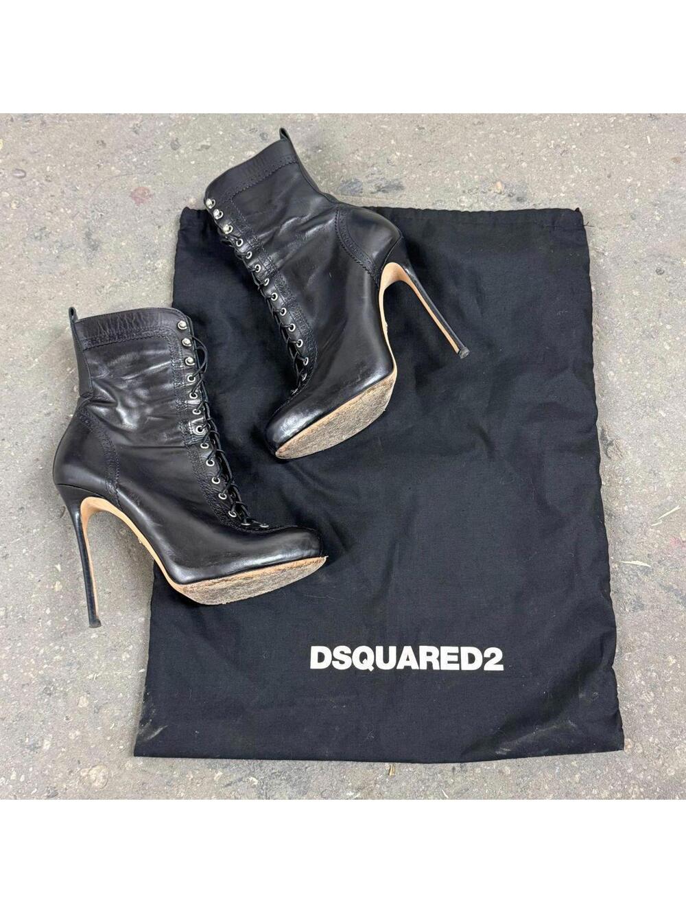 Vintage Dsquared2 Skate Moss Stiletto Ankle Boots 38